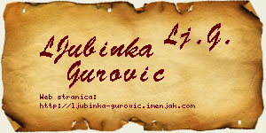 LJubinka Gurović vizit kartica